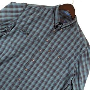 Vtg Pendleton Cotton Flannel Plaid Button Up Long‎ Sleeve Shirt Mens Large